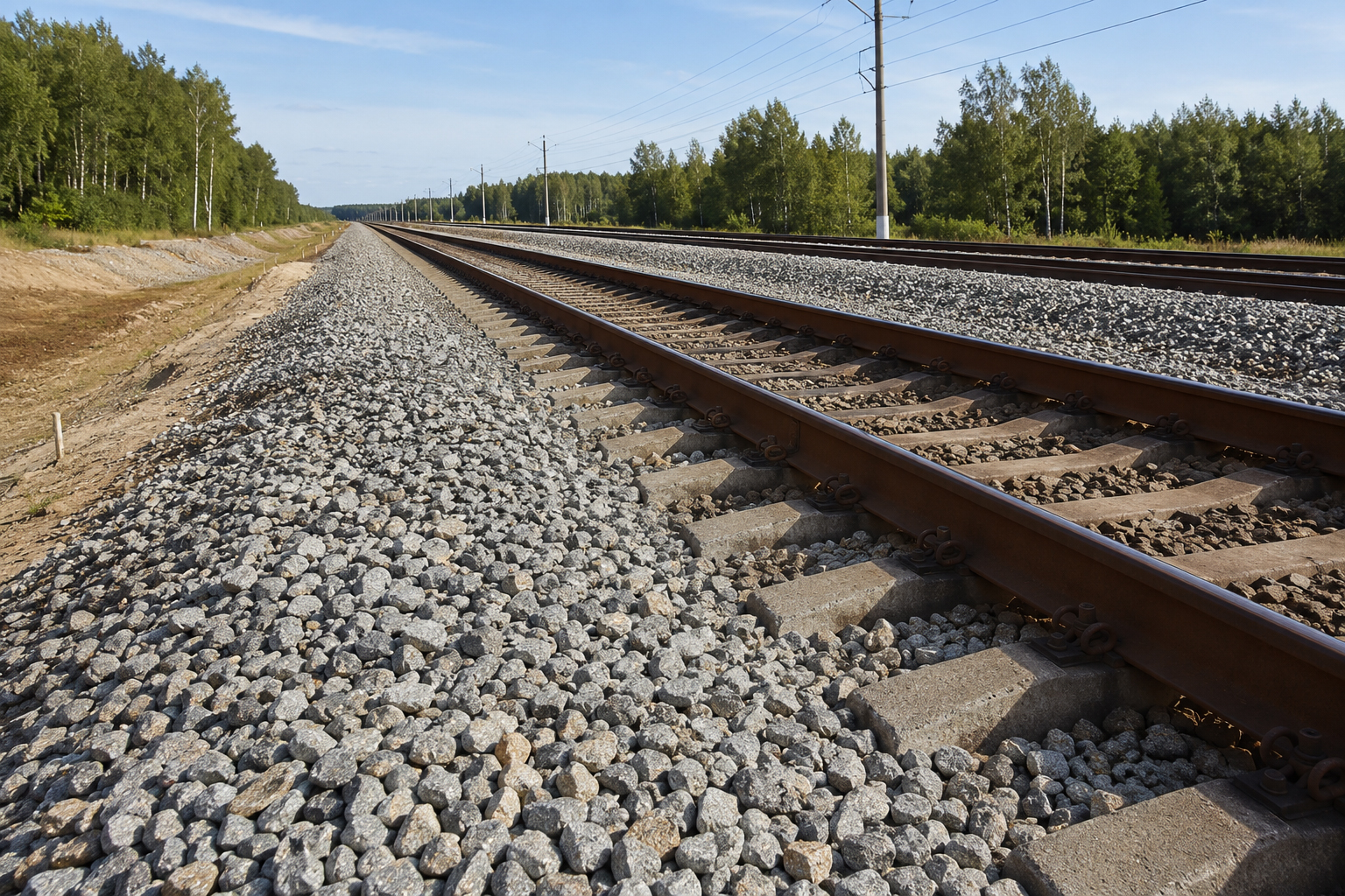 Heavy-haul railway ballast track
