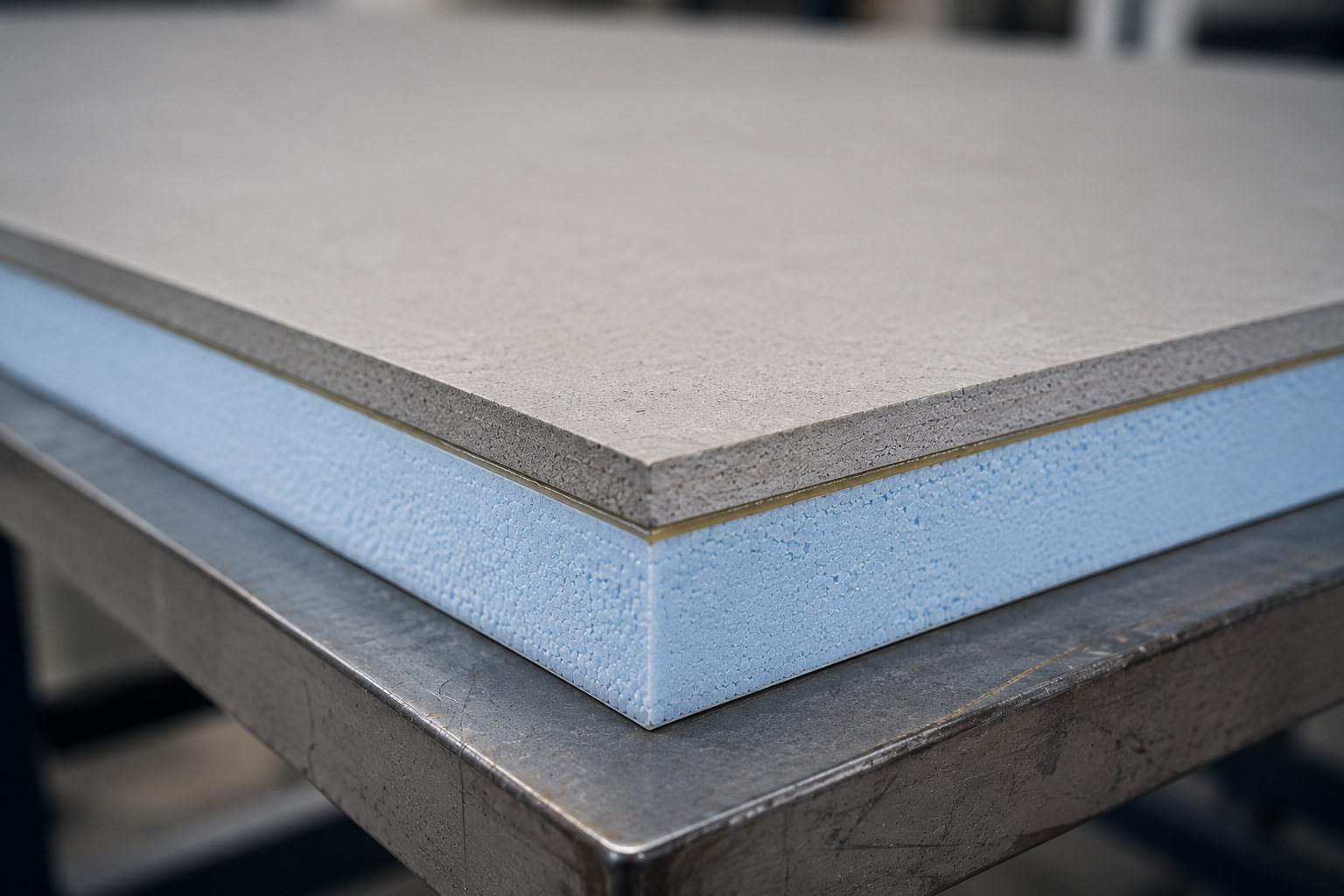 XPS foam board bonded to calcium-silicate / cement board