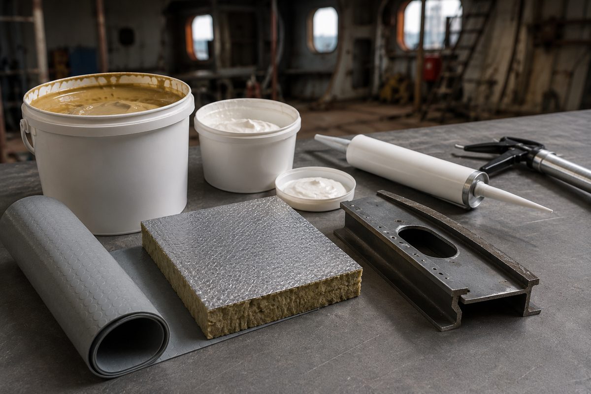 PUGLUE marine polyurethane adhesives used in ship outfitting and interior fit-out