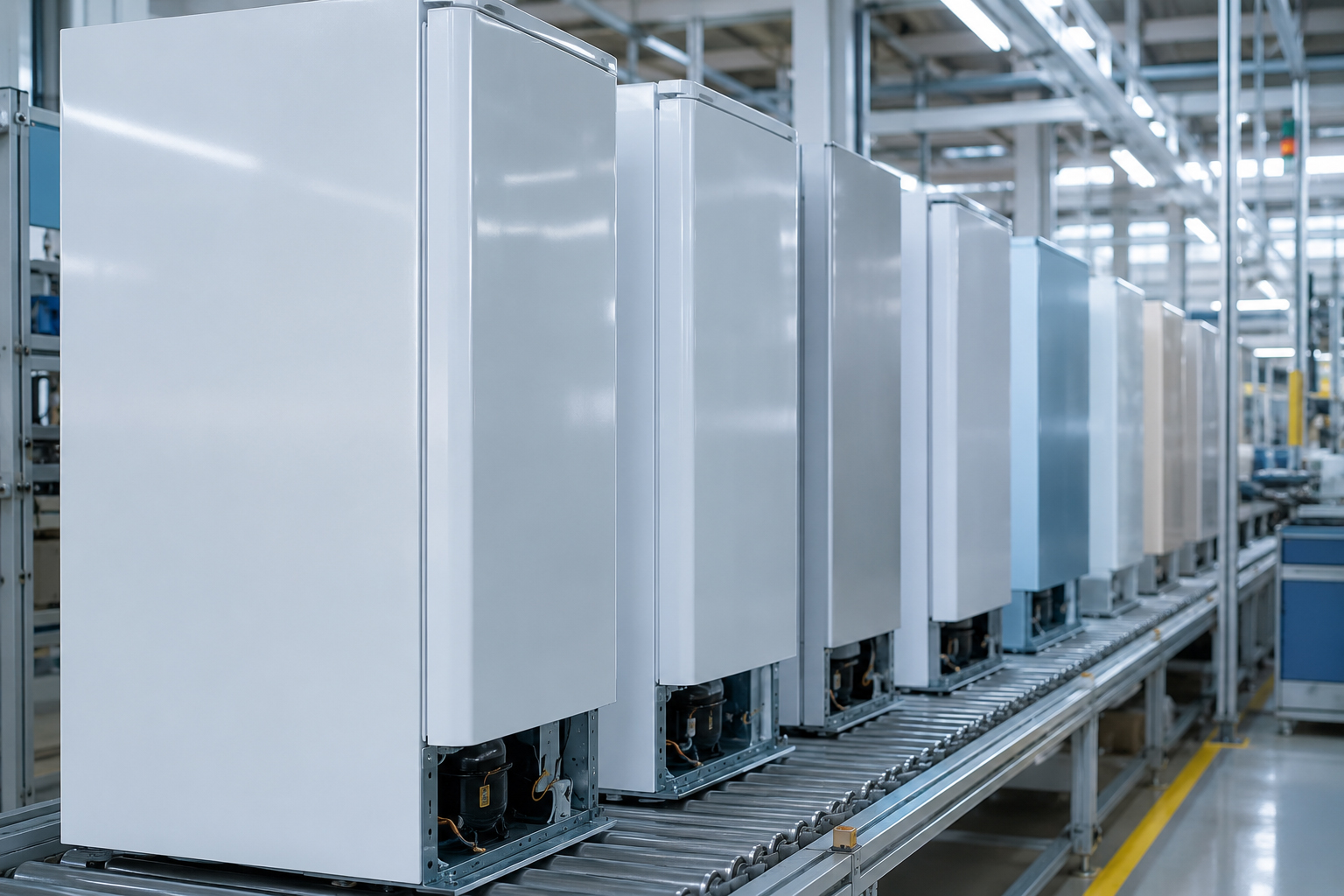 Vinyl-coated steel refrigerator and air-conditioner housings