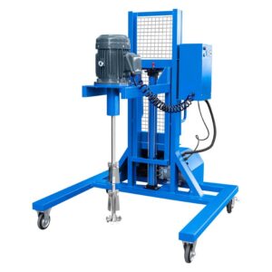 Mobile IBC Ton Drum Mixer (1000 L) — Column-Lift Electric Agitator
