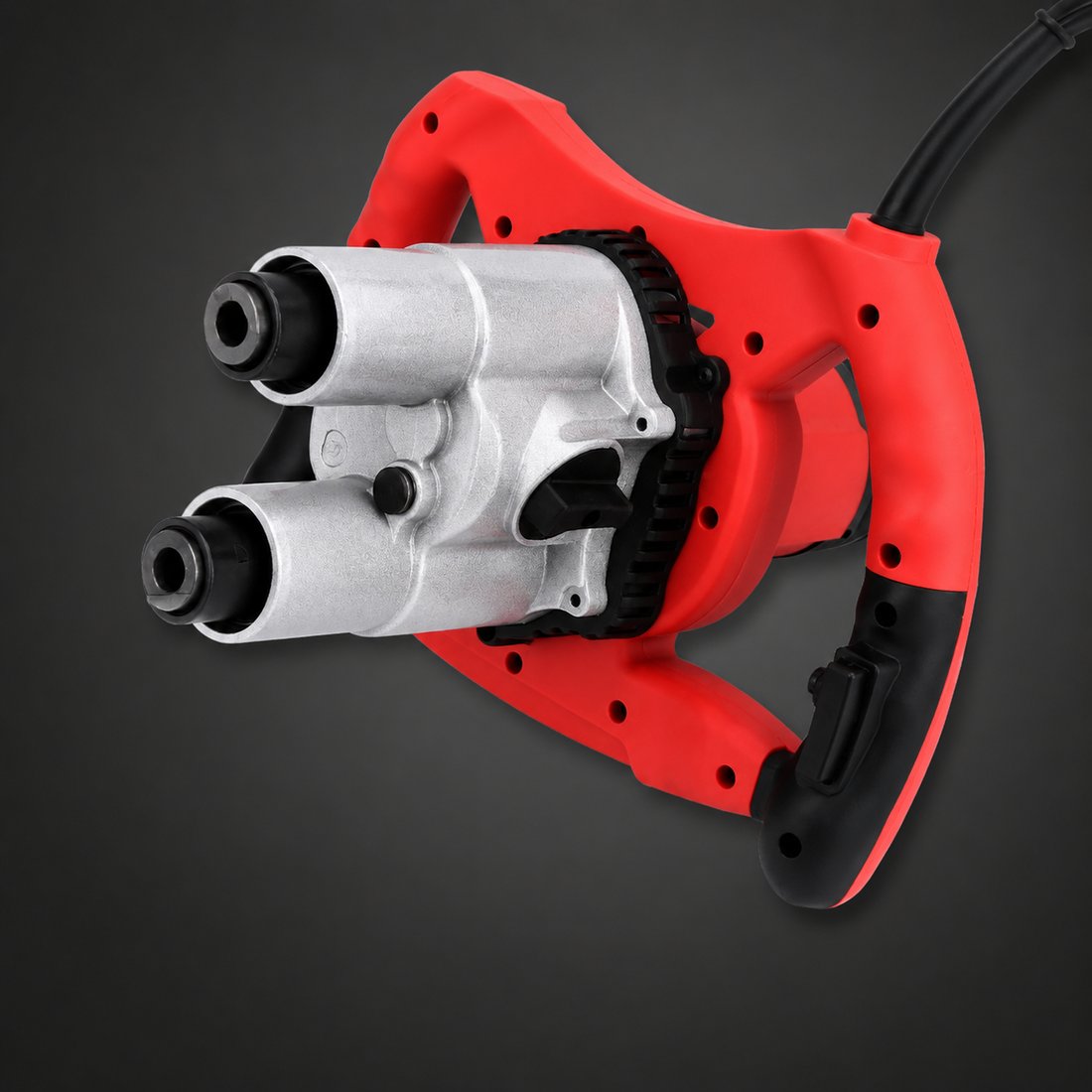 Twin keyless chucks of the double-head mixer