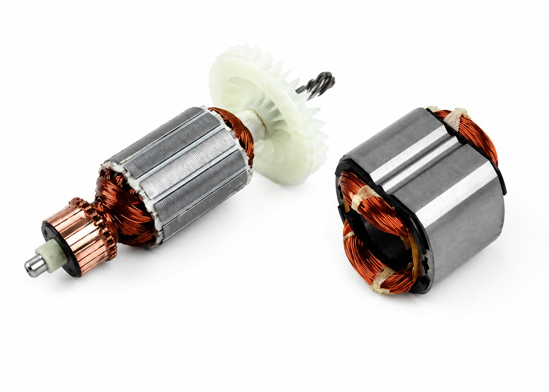 Copper-wound motor armature and stator