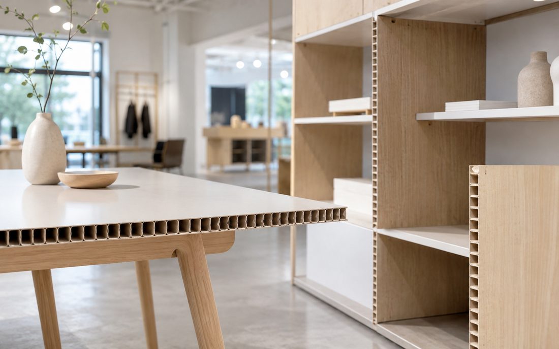 Honeycomb panels for lightweight furniture and tabletops