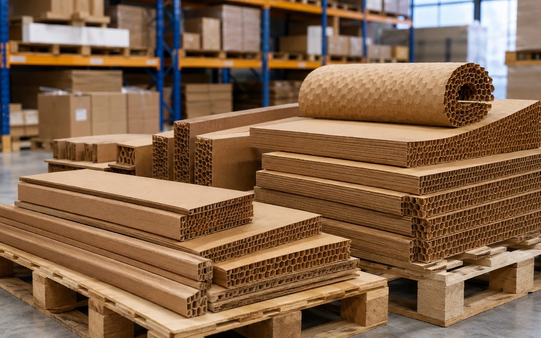 Kraft-honeycomb protective transit packaging panels