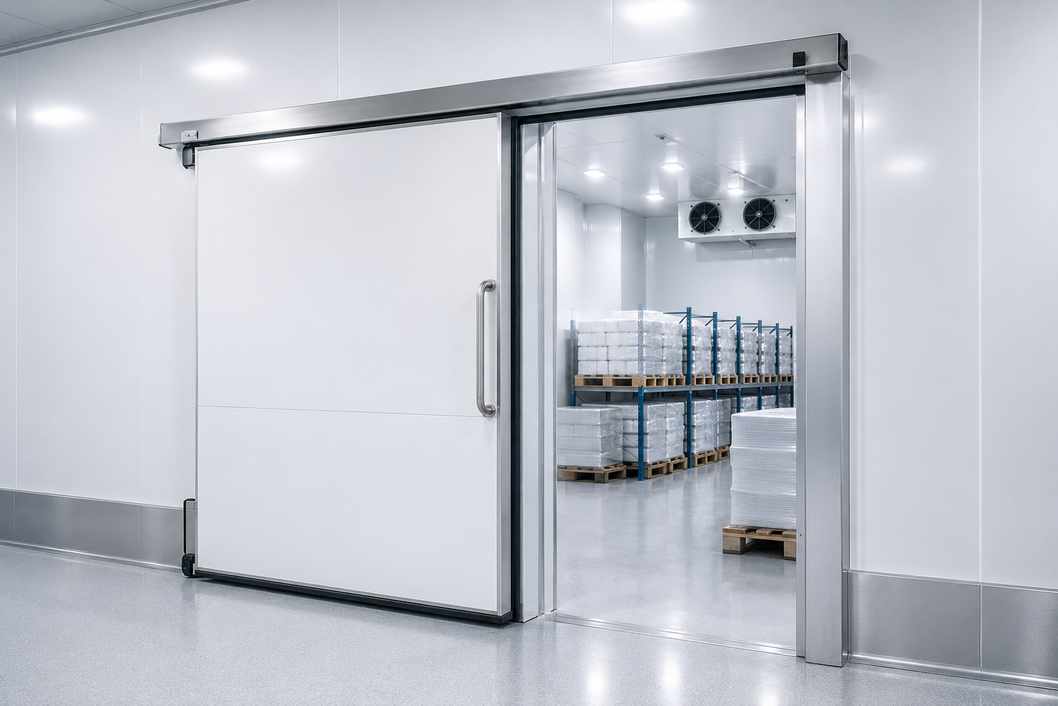 Insulated cold-storage and cleanroom door